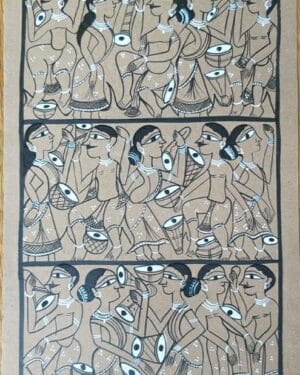 Tribal dance - Patua-Pattachitra painting - Jahanara Chitrakar - 06