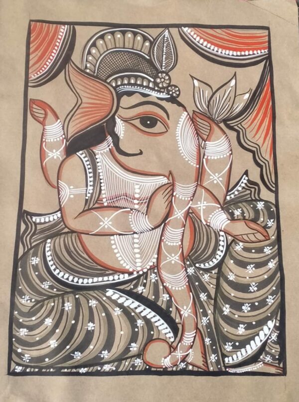 Shree Ganesha-Kalighat Painting-Khursed Chitrakar 03