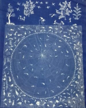 Fishing net - Warli painting - Rasula Mor - 05