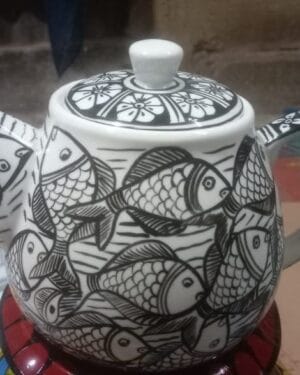 Patua art on teapot - Indian handicraft - Ajay Chitrakar - 06