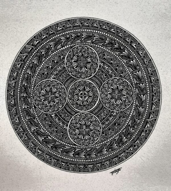 CIRCLE MANDALA#1-MANDALA ART-(27.5x21cms-A4 paper)