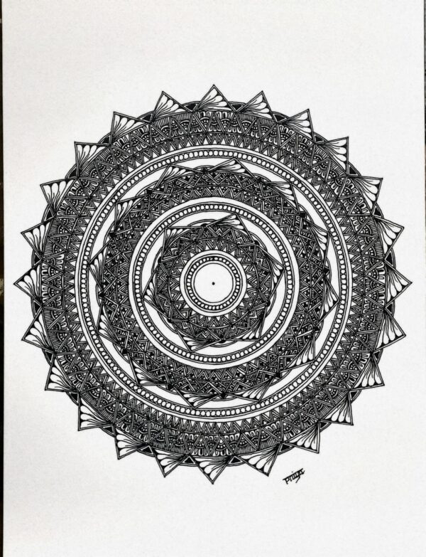 PATTERN MANDALA#1-MANDALA ART-(27.5x21cms-A4 paper)