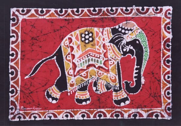 Caprisoned Elephant-Batik painting-Prasanna Kumar - 01