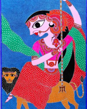 Maa Durga - Madhubani painting - Renu Singh - 07