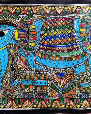 Elephant - Madhubani painting - Avdhesh Kumar - 05