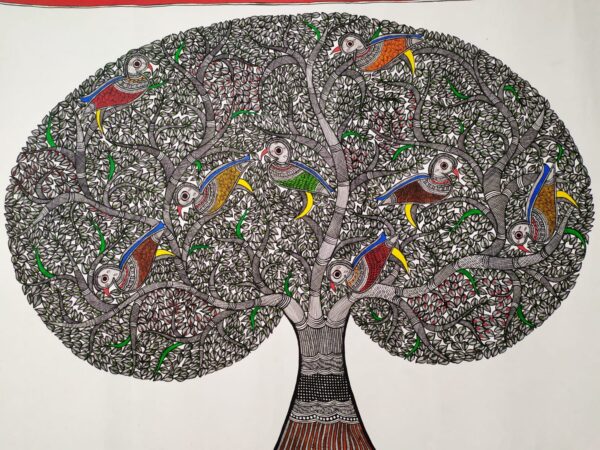 Tree of Life - Madhubani painting - Avdhesh Kumar - 09