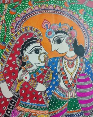 Radha Krishna - Madhubani painting - Bhagavan Thakur - 06