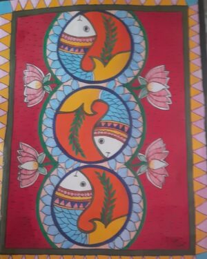 Fishes - Madhubani painting - Priya Jha - 09