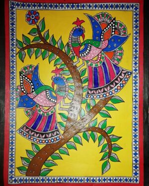 Birds - Madhubani painting - Reshami Kumari - 02