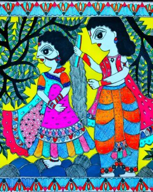 Radha Krishna - Madhubani painting - Reshami Kumari - 06