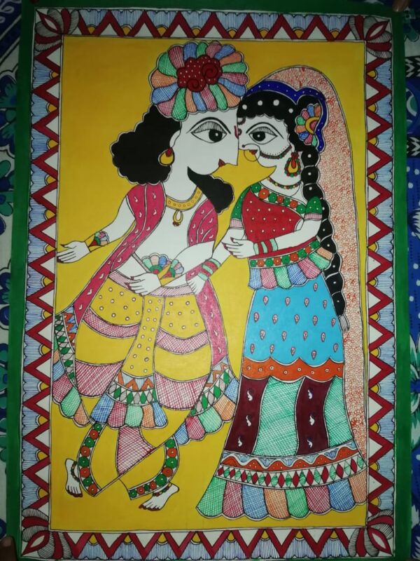 Radha Krishna - Madhubani painting - Reshami Kumari - 09