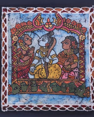 Rama Returns with Sita from Sri Lanka-Batik painting-Prasanna Kumar - 09