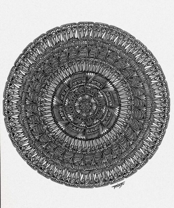 CIRCLE MANDALA#2-MANDALA ART-(27.5x21cms-A4 paper)