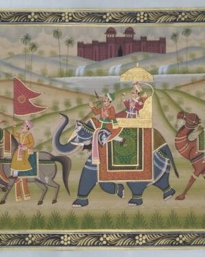 Rajasthani Royal Procession - rajasthani painting - Dharmendrayati - 116