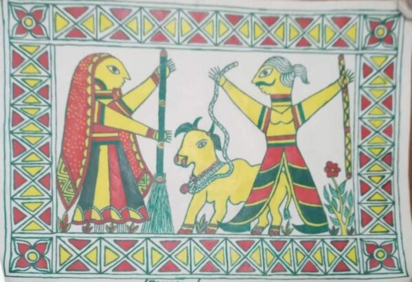 Bhilua Swarglok Jate Hue Manjusha Painting Punam Devi 01