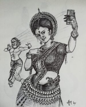 Odissi dancer - Indian Art - Raju - 05