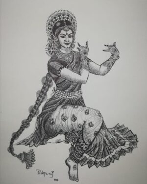 Kuchipudi dancer - Indian Art - Raju - 07