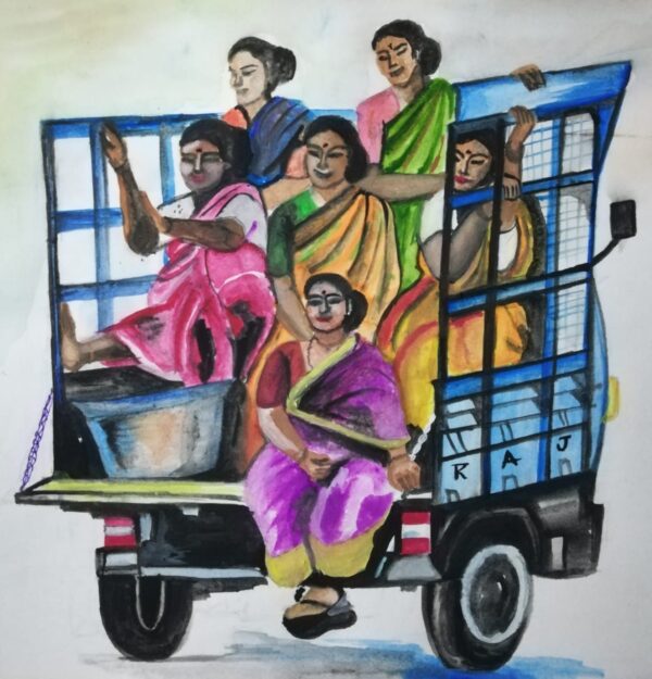 Beauties in Auto - Indian Art - Raju - 08