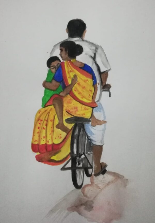 Village Family.- Indian Art - Raju - 11