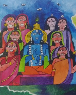 Krishna with his Wives - Indian art - Tushar Sharma - 06