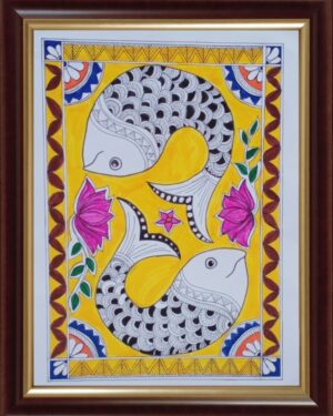 Fishes - Madhubani Painting - Reena Choudary - 03