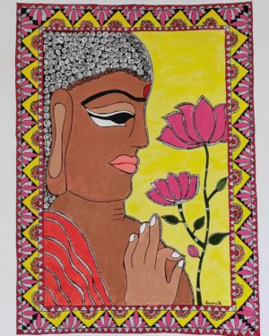 Buddham Sharnam Gachami - Madhubani painting - Amrita Kumari - 03