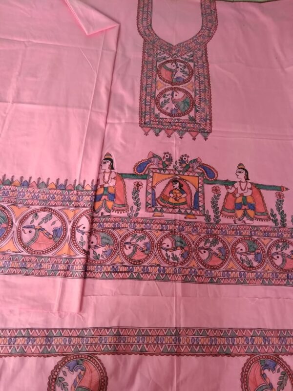 Madhubani painting on Kurti Palazzo Set - 01