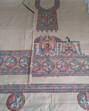 Madhubani painting on Kurti Palazzo Set - 02