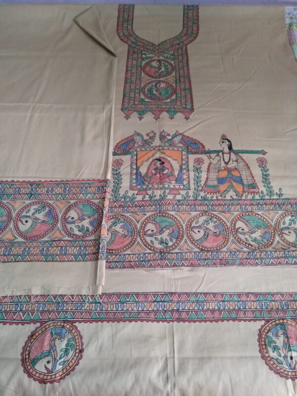 Madhubani painting on Kurti Palazzo Set - 02