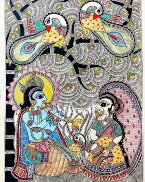 Radha Krishna - Madhubani painting - Tejal Desai - 01