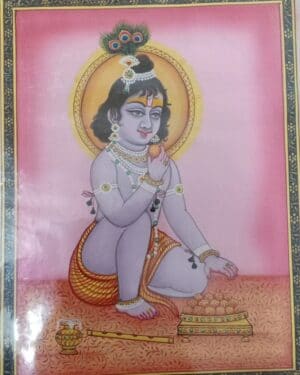 Laddoo gopal - Rajasthani Miniature - Charu Singh - 03