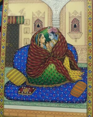 Radha Krishna - Rajasthani Miniature - Charu Singh - 09