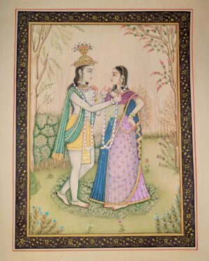 Radha Krishna - Rajasthani Miniature - Suresh Sharma - 02