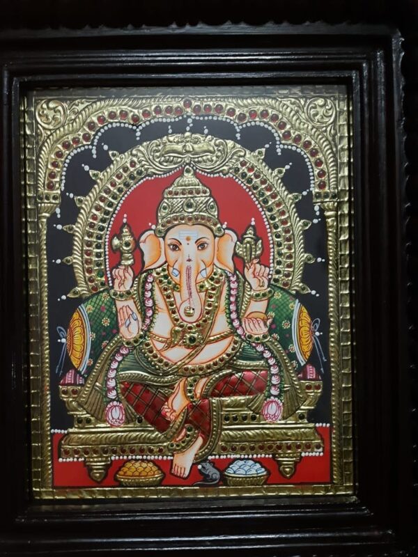 Ganapathy - Tanjore painting - Vennila - 06