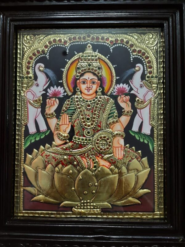 Gajalakshmi - Tanjore painting - Vennila - 08