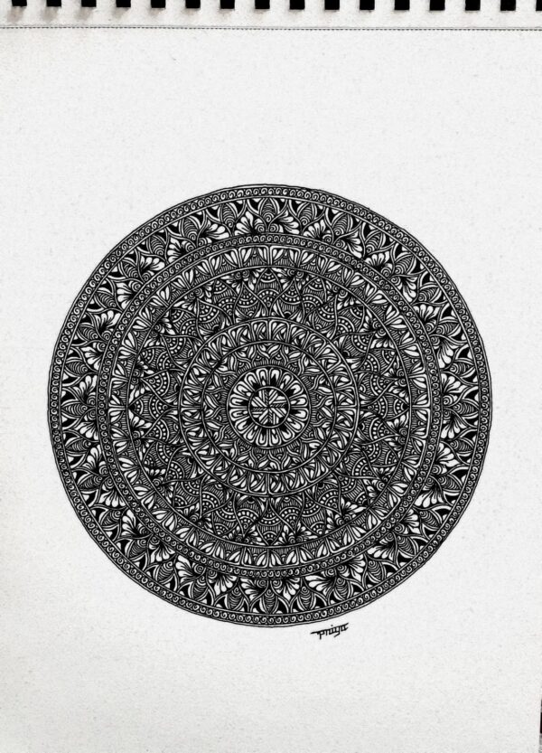 PATTERN MANDALA#12-MANDALA ART-(27.5x21cms-A4 paper)