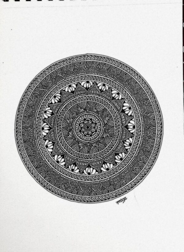 PATTERN MANDALA#14-MANDALA ART-(27.5x21cms-A4 paper)