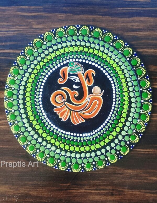 Lord Ganesha Dot Mandala Art on MDF Board