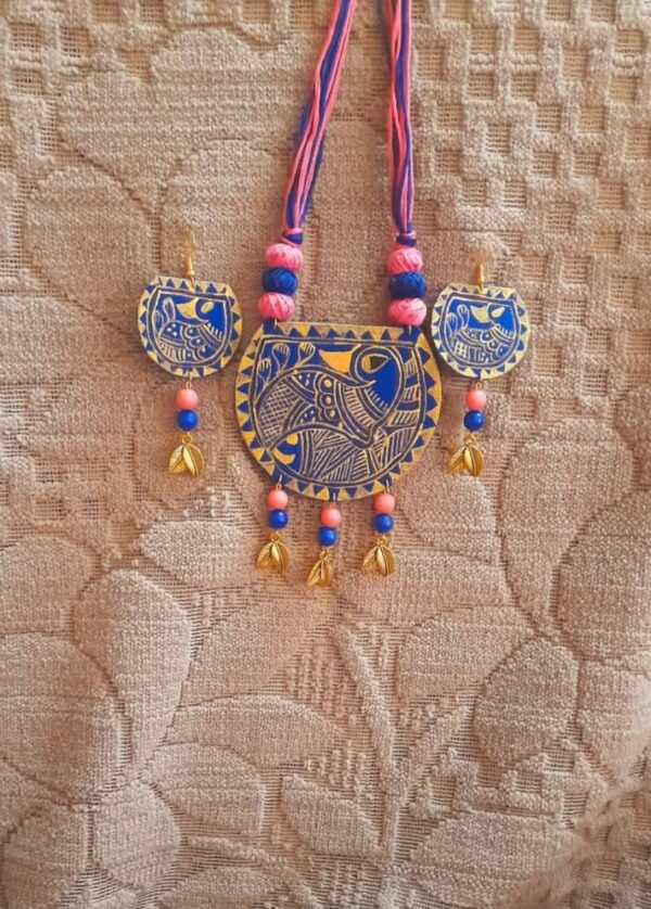 Handpainted Wooden Jewellery - Indian handicraft - Madhubani art - 13