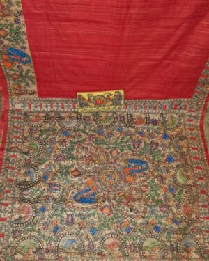 Madhubani Art on Tussar Giccha Silk Saree - Dolly Thakur - 01