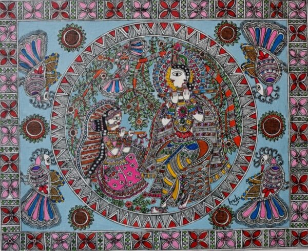 Eternal love - Madhubani painting - Indu Mishra - 07