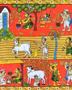 Village Story Cheriyal Scroll Painting Rakesh 02