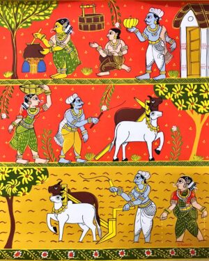 Village Story Cheriyal Scroll Painting Rakesh 03