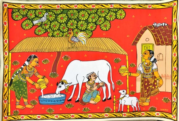 Village Story Cheriyal Scroll Painting Rakesh 05