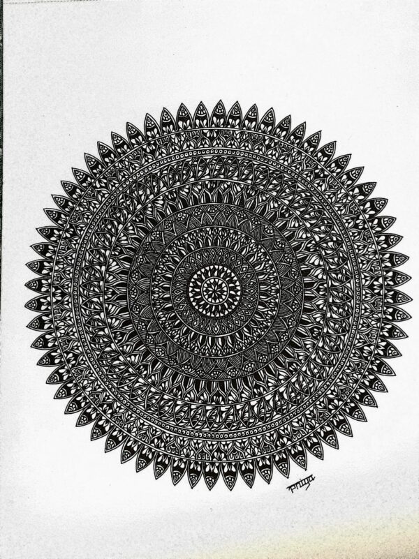 PATTERN MANDALA#21-MANDALA ART-(27 .5x21cms-A4 paper)