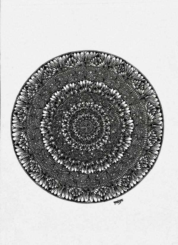 PETAL MANDALA#7-MANDALA ART-(27.5x21cms-A4 paper)