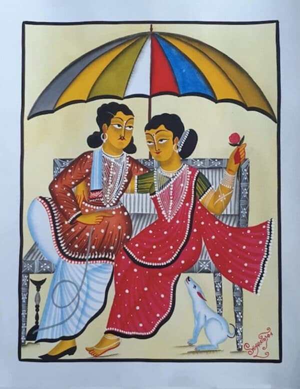 Kalighat painting - Momena Chitrakar - 03