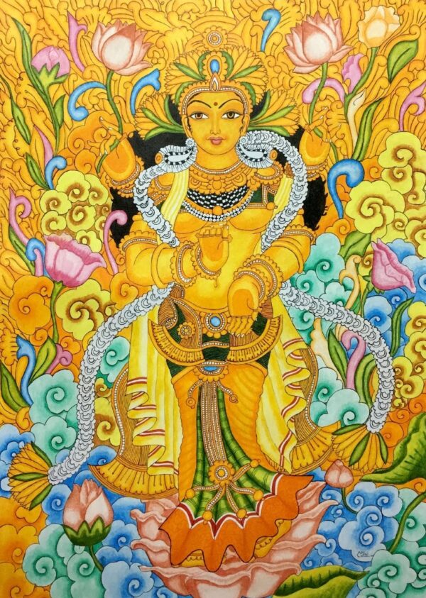 Goddess Laxmi - Kerala Mural - Mini Rastogi - 01