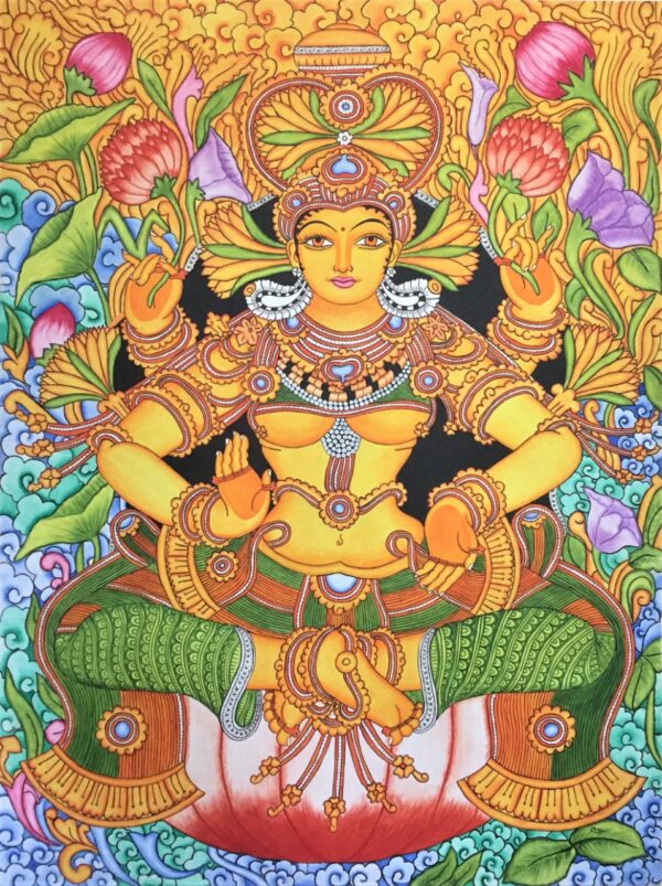 Goddess Laxmi - Kerala Mural - Mini Rastogi - 08