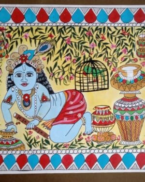 Bal Gopal - Madhubani painting - Santosh - 01